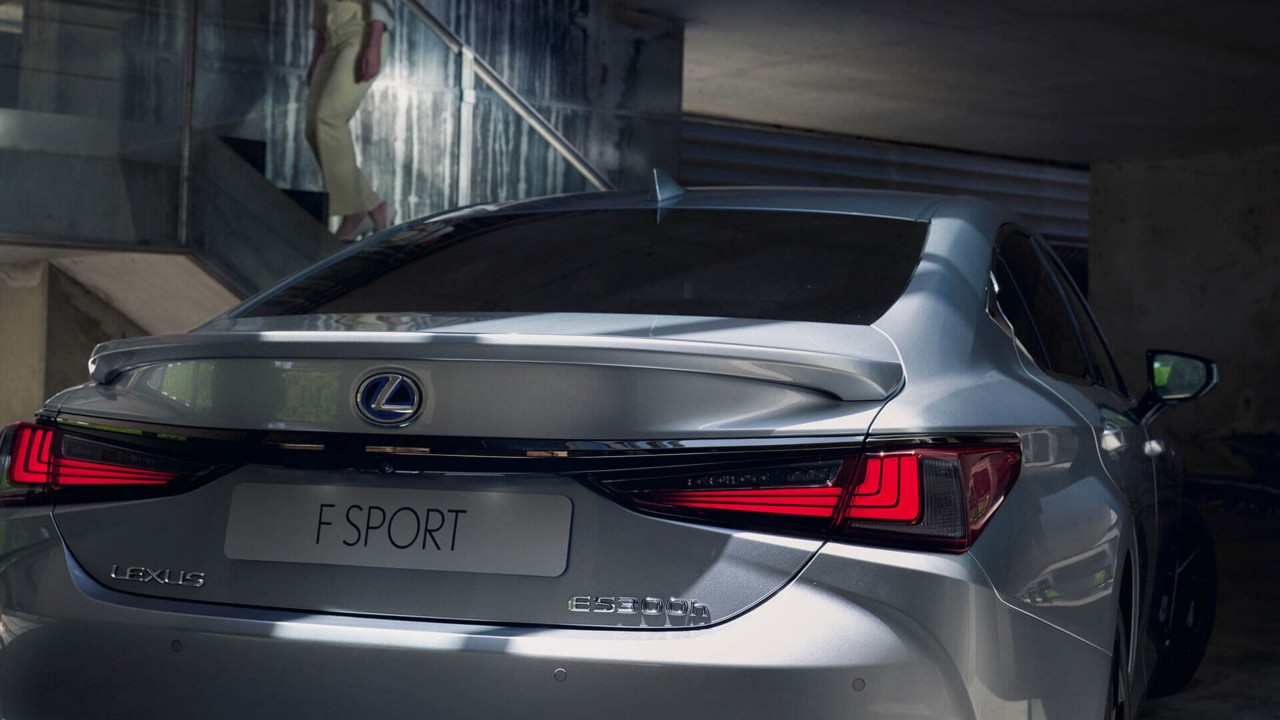 Rear view of the Lexus ES F Sport