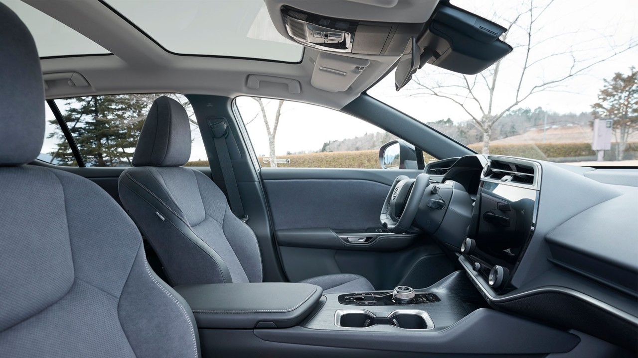 Lexus RZ 450e's front interior 