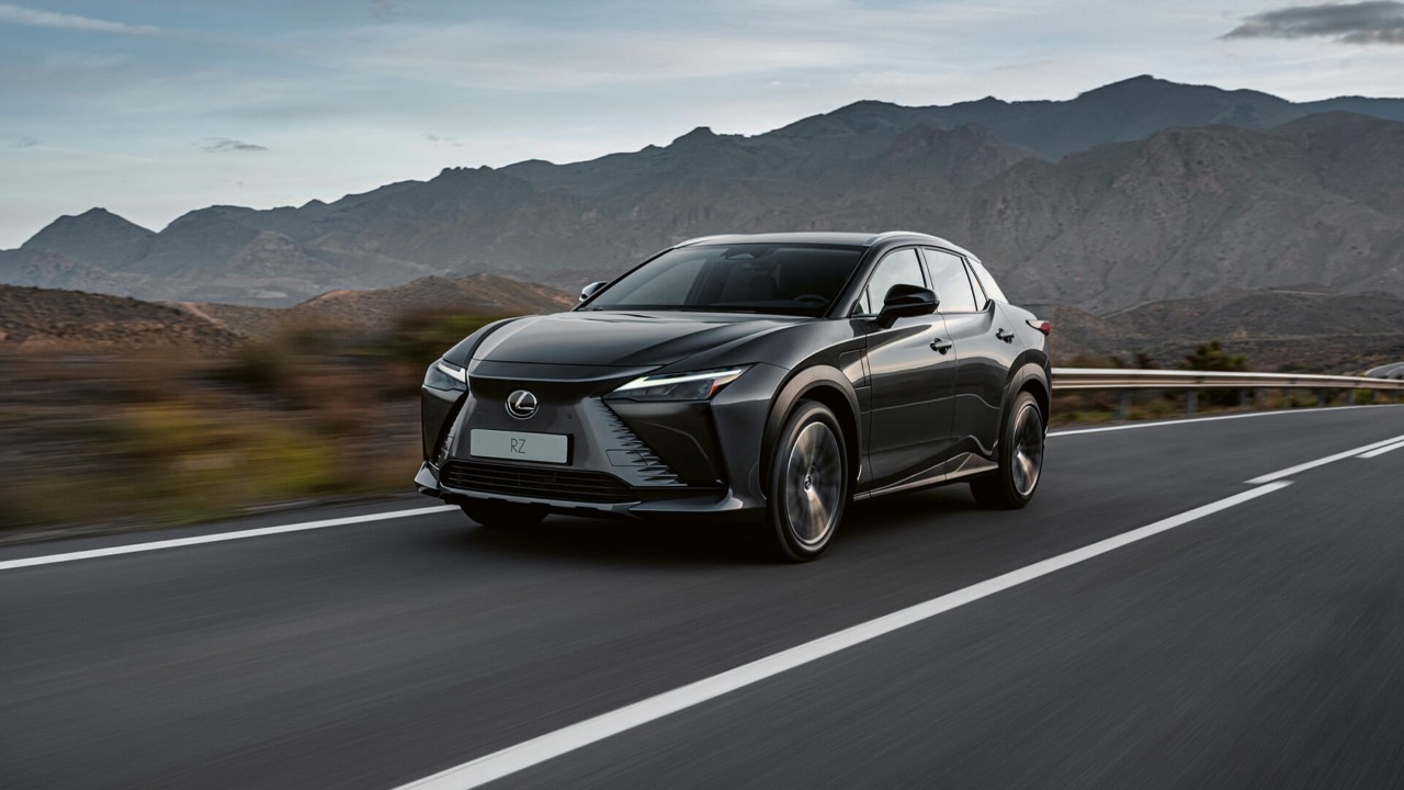 Lexus RZ 450e driving